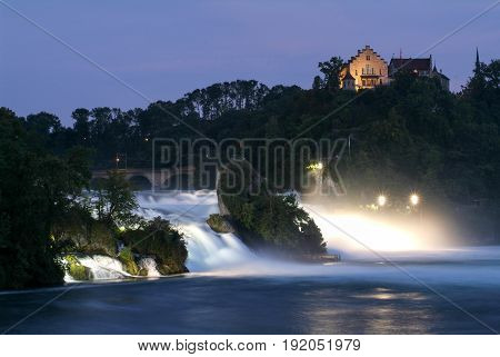 The Rhine Waterfalls At Neuhausen On Switzerland