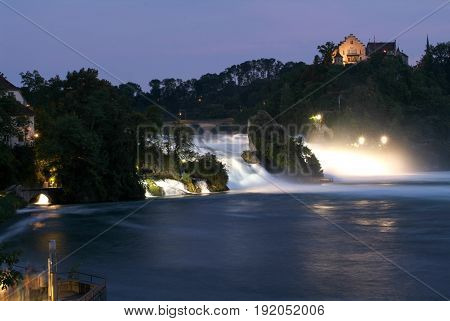 The Rhine Waterfalls At Neuhausen On Switzerland