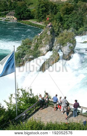The Rhine Waterfalls At Neuhausen On Switzerland