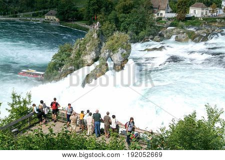 The Rhine Waterfalls At Neuhausen On Switzerland