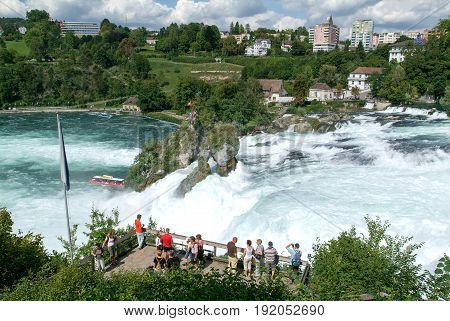 The Rhine Waterfalls At Neuhausen On Switzerland