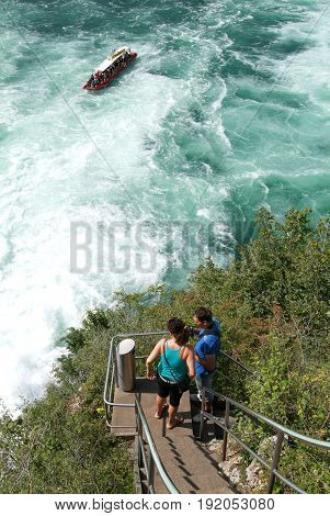 The Rhine Waterfalls At Neuhausen On Switzerland