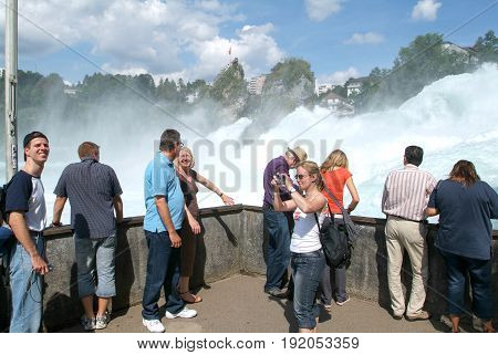 The Rhine Waterfalls At Neuhausen On Switzerland