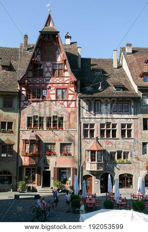 The Beautiful Medieval Town Of Stein Am Rhein On Switzerland