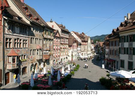 The Beautiful Medieval Town Of Stein Am Rhein On Switzerland