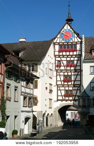 The Beautiful Medieval Town Of Stein Am Rhein On Switzerland