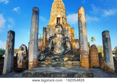 Sukhothai, Thailand - January 17 2017: Wat Phra Si Rattana Mahathat - Chaliang In The Precinct Of Si