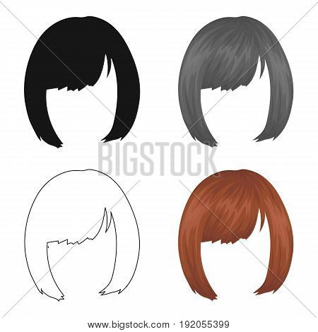 Square.Back hairstyle single icon in cartoon style vector symbol stock illustration .