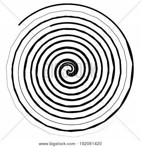 Abstract Spiral Elements. Abstract Unique Swirl, Twirl Shape On White