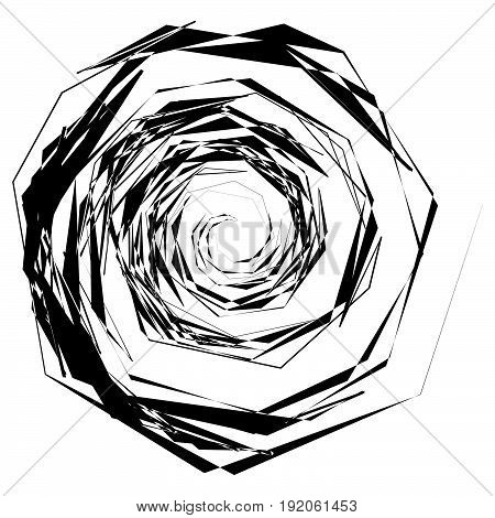 Abstract Spiral Elements. Abstract Unique Swirl, Twirl Shape On White