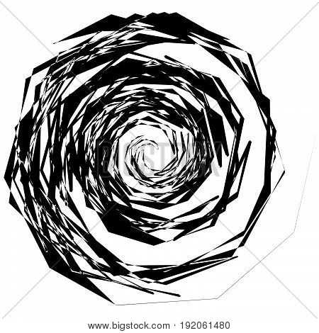 Abstract Spiral Elements. Abstract Unique Swirl, Twirl Shape On White