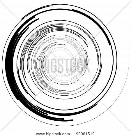 Abstract Spiral Elements. Abstract Unique Swirl, Twirl Shape On White