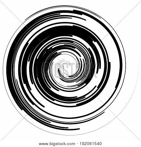 Abstract Spiral Elements. Abstract Unique Swirl, Twirl Shape On White