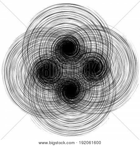 Abstract Spiral Elements. Abstract Unique Swirl, Twirl Shape On White