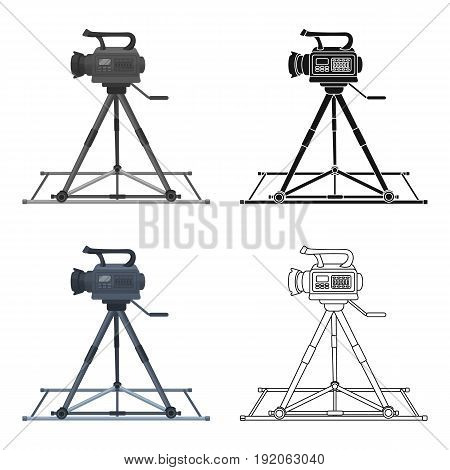 Camera moving on rails.Making movie single icon in cartoon style vector symbol stock illustration .