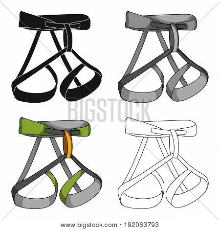 Climbing strapping, insurance.Mountaineering single icon in cartoon style vector symbol stock illustration .