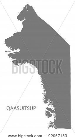 Qaasuitsup Greenland map grey illustration silhouette shape
