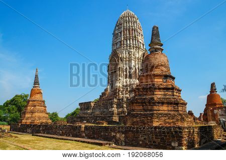 Ayutthaya, Thailand - December 20 2016: Wat Ratburana Temple In Ayutthaya Historical Park, A Unesco