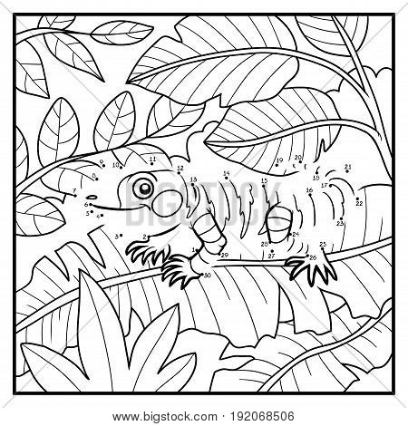 Numbers Game, Dot To Dot Game For Children, Xenosaurus And Background