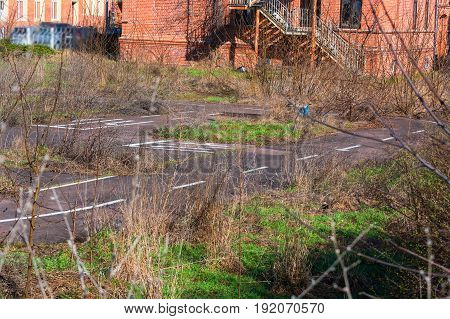 Old traffic training place or traffic garden in Roßlau in Germany