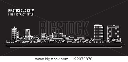 Cityscape Building Line art Vector Illustration design - Bratislava city