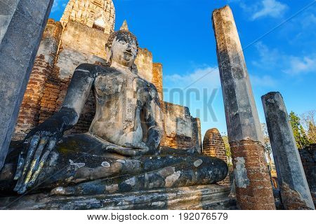 Sukhothai, Thailand - January 17 2017: Wat Phra Si Rattana Mahathat - Chaliang In The Precinct Of Si