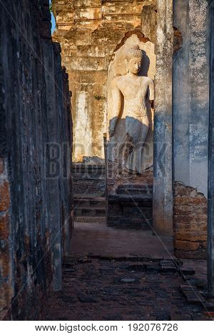 Sukhothai, Thailand - January 17 2017: Wat Phra Si Rattana Mahathat - Chaliang In The Precinct Of Si