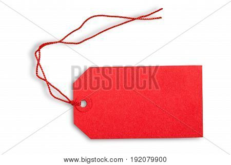 Label blank price red white background paper