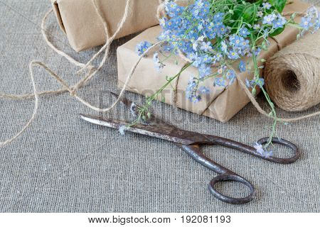 beautiful forget me not flower arrangements on gray