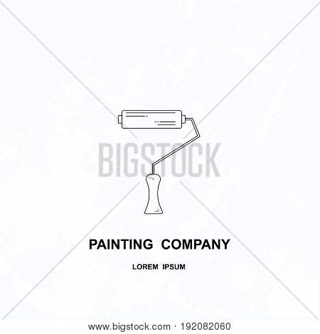 Vector line style logotype for painting company