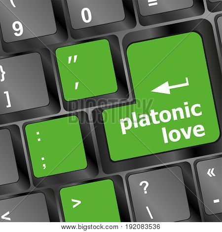 Modern Keyboard Key With Words Platonic Love