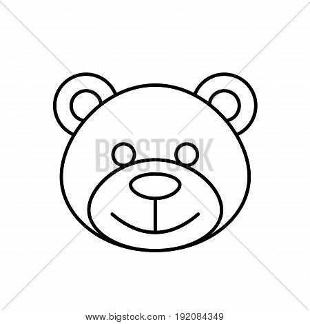 Teddy bear linear icon. Thin line illustration. Contour symbol. Vector isolated outline drawing