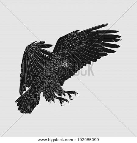 realistic dark eagle soaring eagle catching prey a symbol of freedom image