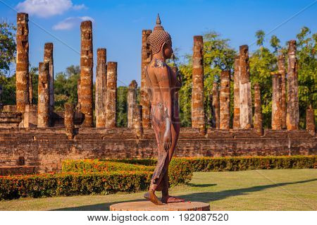 Sukhothai, Thailand - January 16 2017: Wat Sa Si Temple In The Precinct Of Sukhothai Historical Park