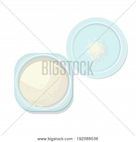 Jar of powder isolated. Cpsmetics. Vector illustration.