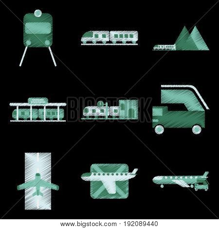 Set of Flat Icons in Shading Style logistics