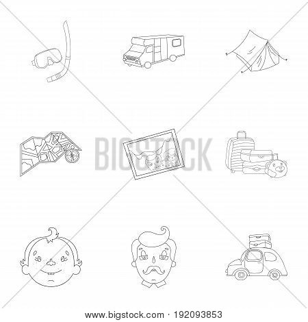 Family, family traditions, recreation. Family life.Family holiday icon in set collection on outline style vector symbol stock web illustration.