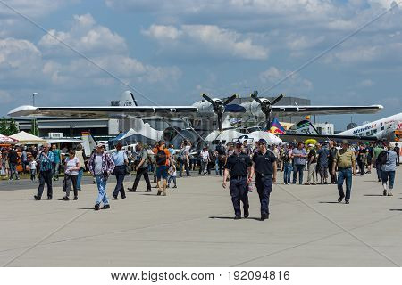 BERLIN GERMANY - JUNE 02 2016: Maritime patrol and search-and-rescue seaplane Consolidated PBY Catalina (PBY-5A). Exhibition ILA Berlin Air Show 2016