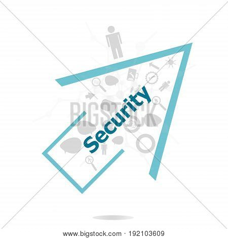Text Security. Protection Concept . Data Protection And Secure Elements Inforgaphic Set