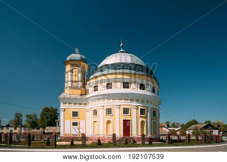 Chachersk, Gomel Region, Belarus. Transfiguration Church. Orthodox Church At Sunny Summer Day In Chechersk