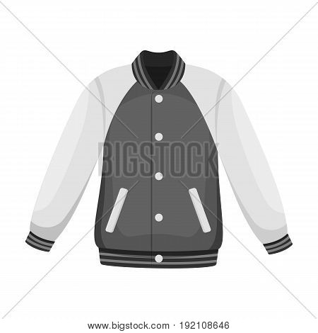 Uniform baseball jacket. Baseball single icon in monochrome style vector symbol stock illustration .