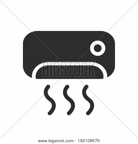 Air Conditioner icon filled flat sign solid glyph pictogram AC unit vector illustration