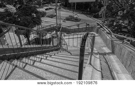stairway to the road when you want to leave the tram station