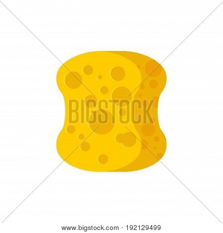 Sponge Yellow For Washing Isolated On White Background