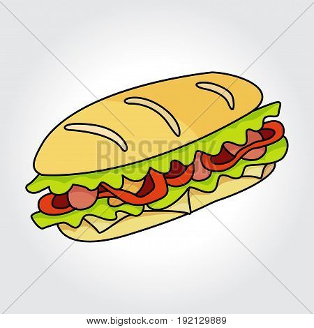 Sandwich vector icon. Design elements for style design.