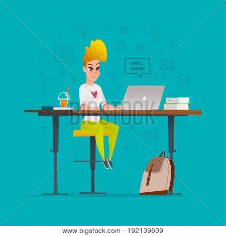 Character lifestyle situation in real life. The process of writing code