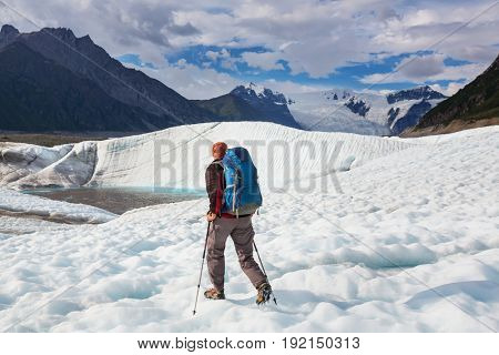 Hike in  Alaska at summertime