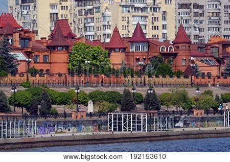 Modern residential area Obolon..June 21 ,2017 in Kiev, Ukraine