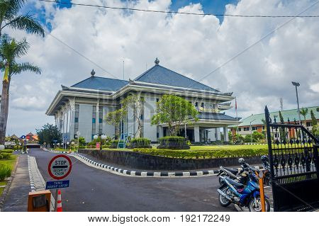 BALI, INDONESIA - MARCH 08, 2017: Centre building is a goverment office complex building located in Densapar, Bali Indonesia.