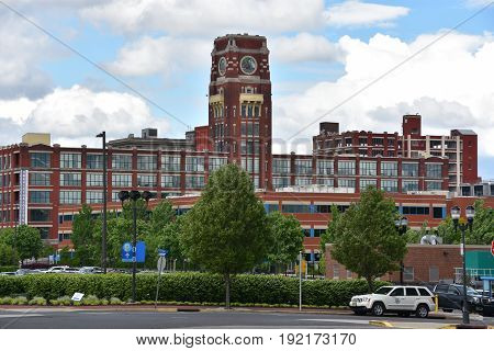 CAMDEN, NJ - APR 9: The Victor: Luxury Waterfront Lofts in Camden, New Jersey, as seen on April 9, 2017. The apartments are located steps from the Adventure Aquarium and Camden Children's Garden.